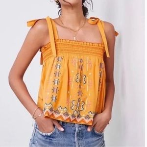 Rachel Zoe Embroidered Tie Shoulder Top, Size XS